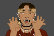 Hiroto Wilcox, wearing countless teeth in the form of jewelry and piercings