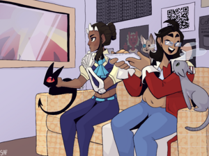 New kids at the cat cafe.png