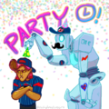 Betsy and Oll-E Party time.png