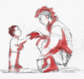 Edric Tosser giving lai see to Baby Triumphant for the Lunar New Year.png